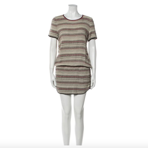 BA&SH BA & SH Simeria Woven Tweed Drop Waist Dress Retails $350 - Picture 4 of 8